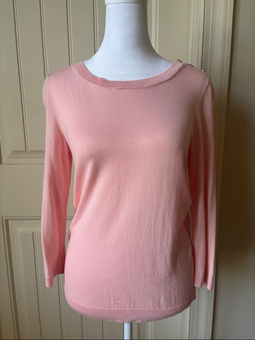 Talbots Pink Petite 3/4 Sleeve Lightweight Sweater Top
